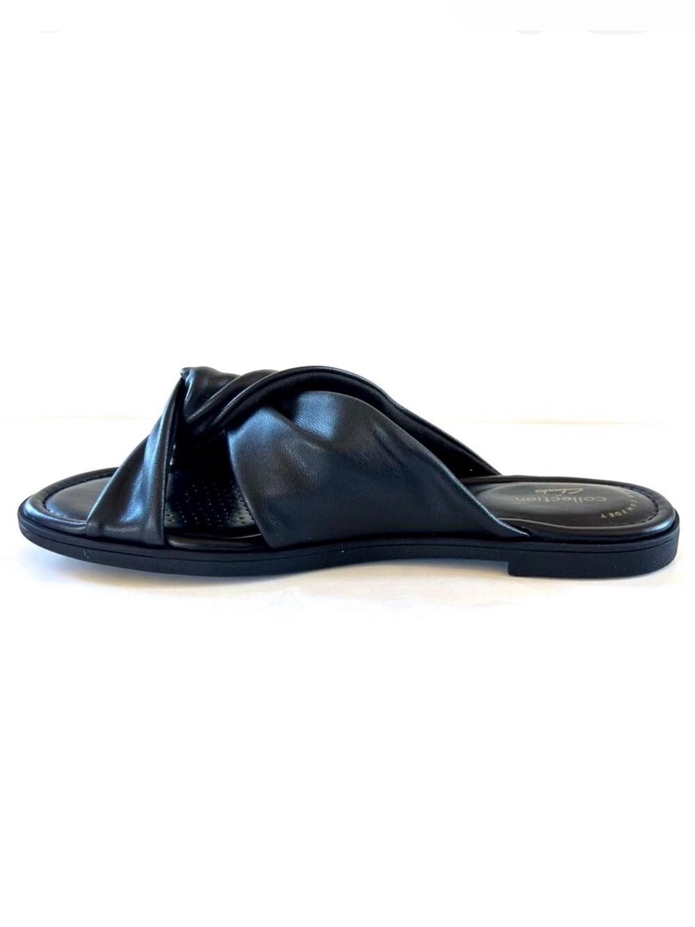 Clarks Reyna Twist Women's Black Slide Comfort Slip On Slide Sandals SZ 8